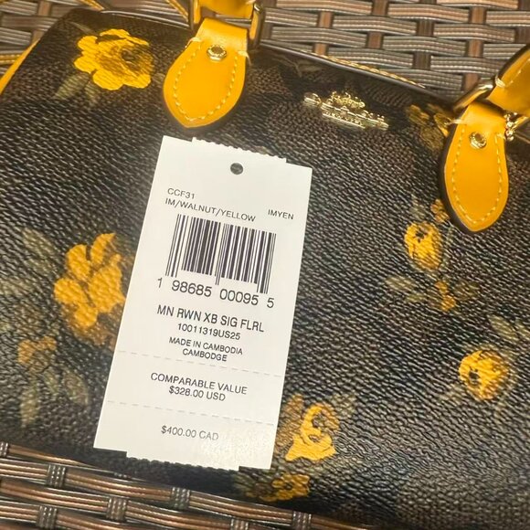 NWT Coach Mini Rowan Crossbody Bag Signature Canvas Floral CCF31 - Picture 7 of 7